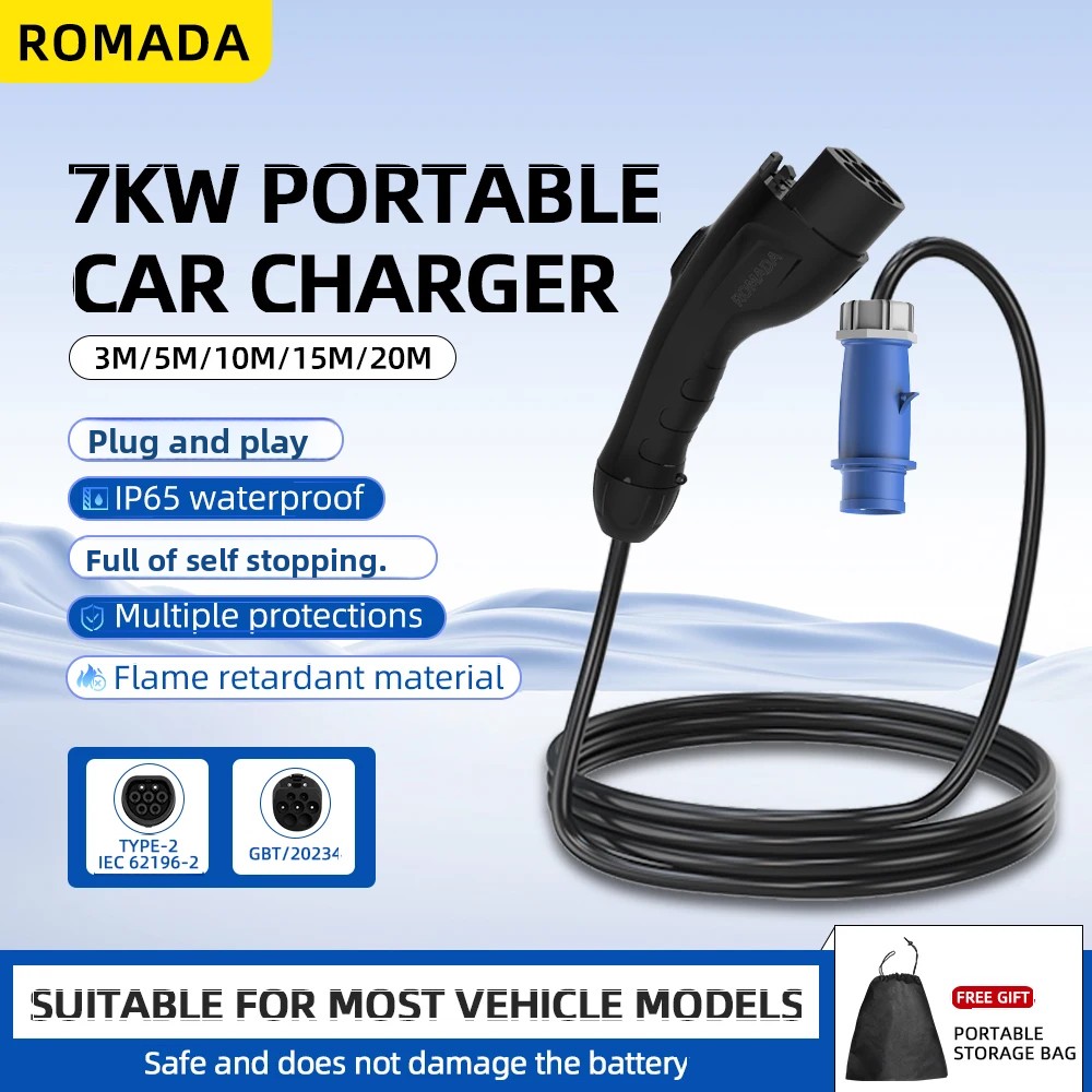 Ev Charger Adapter - 7 кВт 32A портативное зарядное устройство