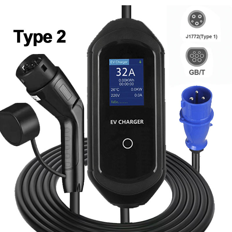 Портативная зарядная станция д – обзор и цена Portable Ev Charger 32A Type 2 Cee Plug