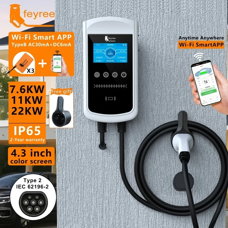 Зарядная станция Feyree Type2  – обзор и цена Wallbox Ev